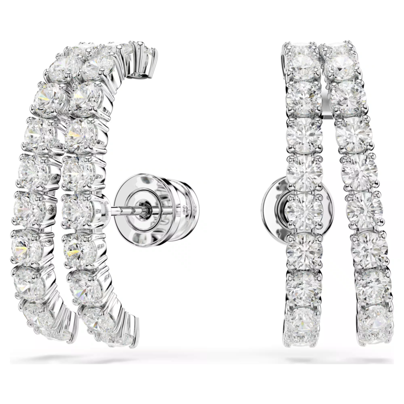 Swarovski Matrix oorbellen Ronde slijpvorm Zilverkleurig/Wit 5705835