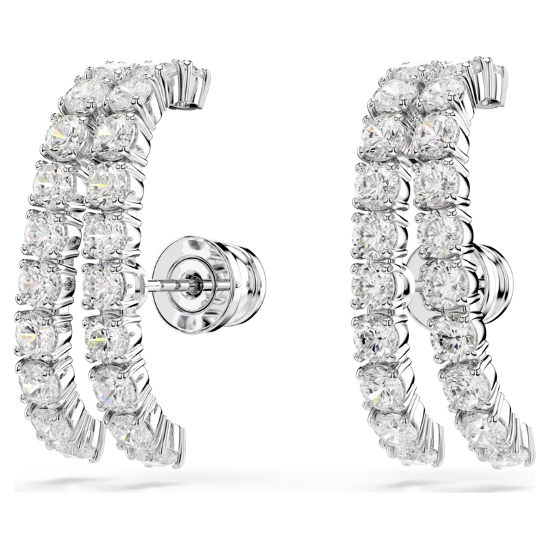Swarovski Matrix oorbellen Ronde slijpvorm Zilverkleurig/Wit 5705835