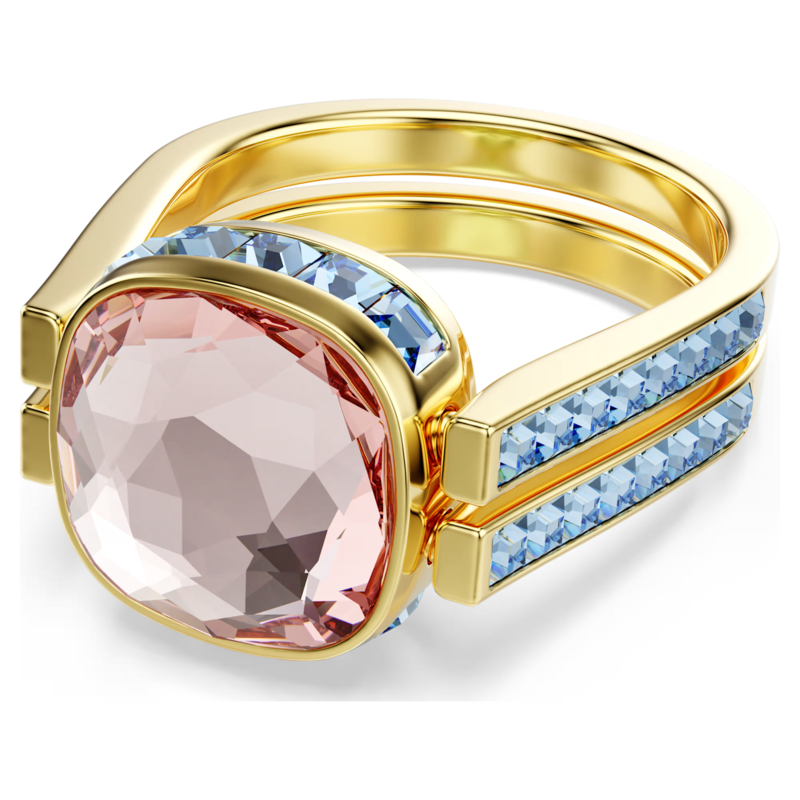 Swarovski Chroma ring Cushion slijpvorm  Goudkleurig/Mix