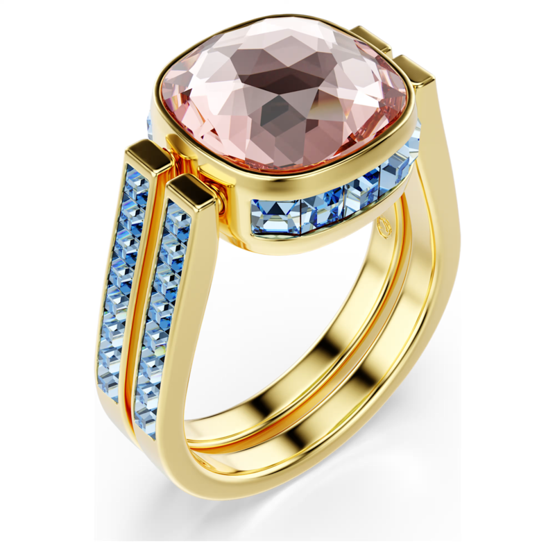 Swarovski Chroma ring Cushion slijpvorm  Goudkleurig/Mix