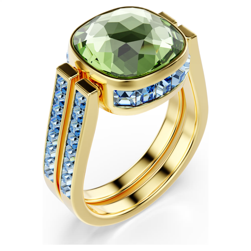Swarovski Chroma ring Cushion slijpvorm  Goudkleurig/Mix