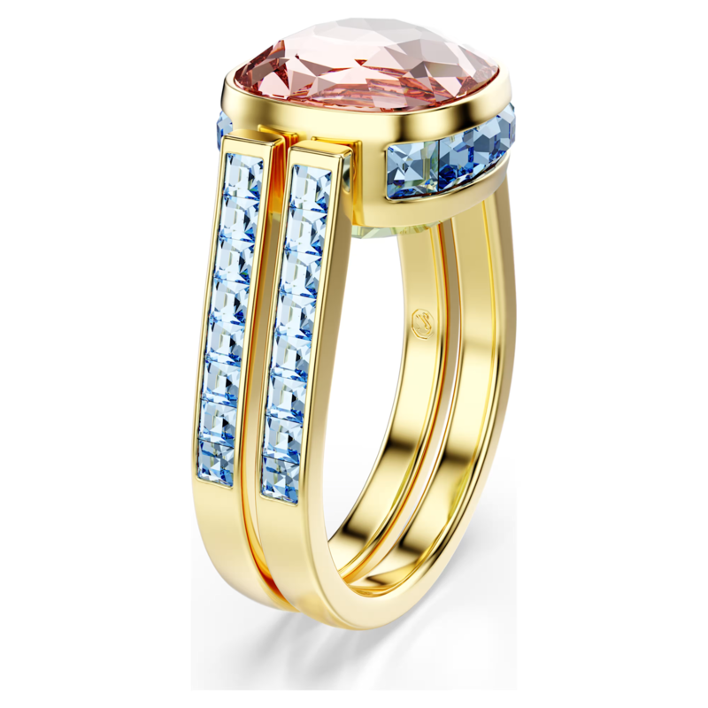 Swarovski Chroma ring Cushion slijpvorm  Goudkleurig/Mix