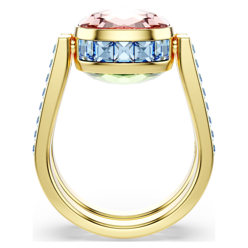 Swarovski Chroma ring Cushion slijpvorm  Goudkleurig/Mix