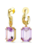 Swarovski Millenia oorbellen Octagon Slijpvorm Goudkleurig/Paars 5694784