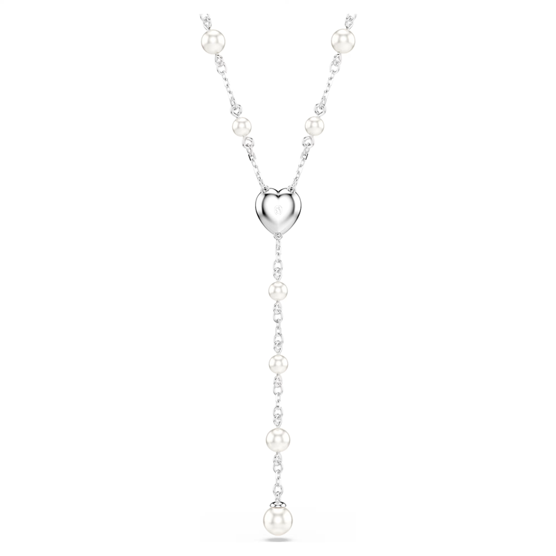 Swarovski Capsule ketting met hanger Y-Ketting Crystal pearls verschillende slijpvormen Zilverkleurig/Wit 5720855