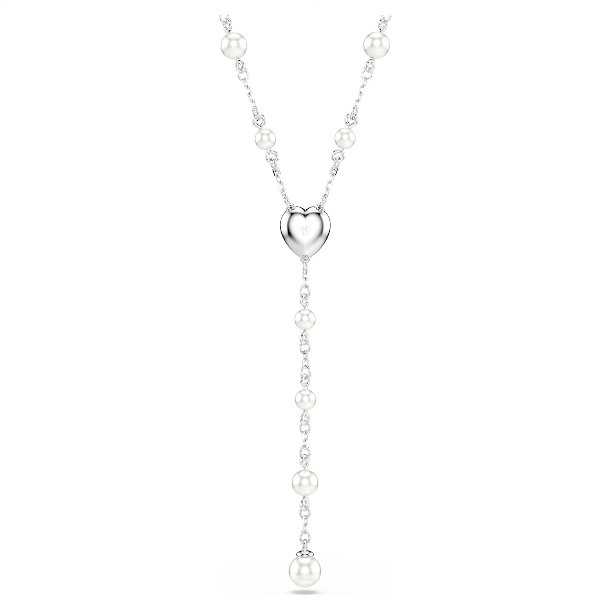 Swarovski Capsule ketting met hanger Y-Ketting Crystal pearls verschillende slijpvormen Zilverkleurig/Wit 5720855
