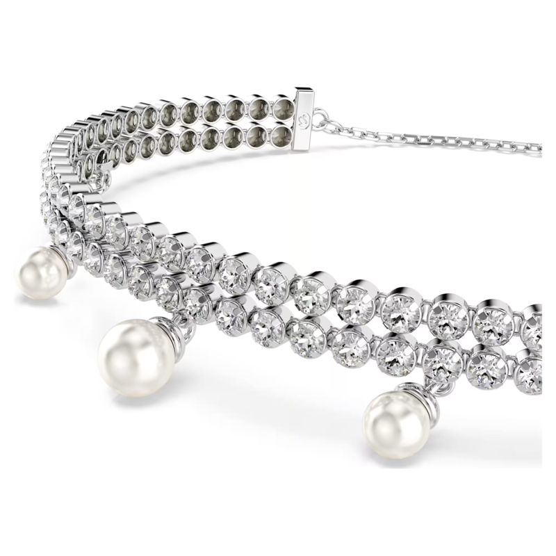 Swarovski Capsule armband Ronde slijpvorm Crystal Pearl Zilverkleurig/Wit 5720870