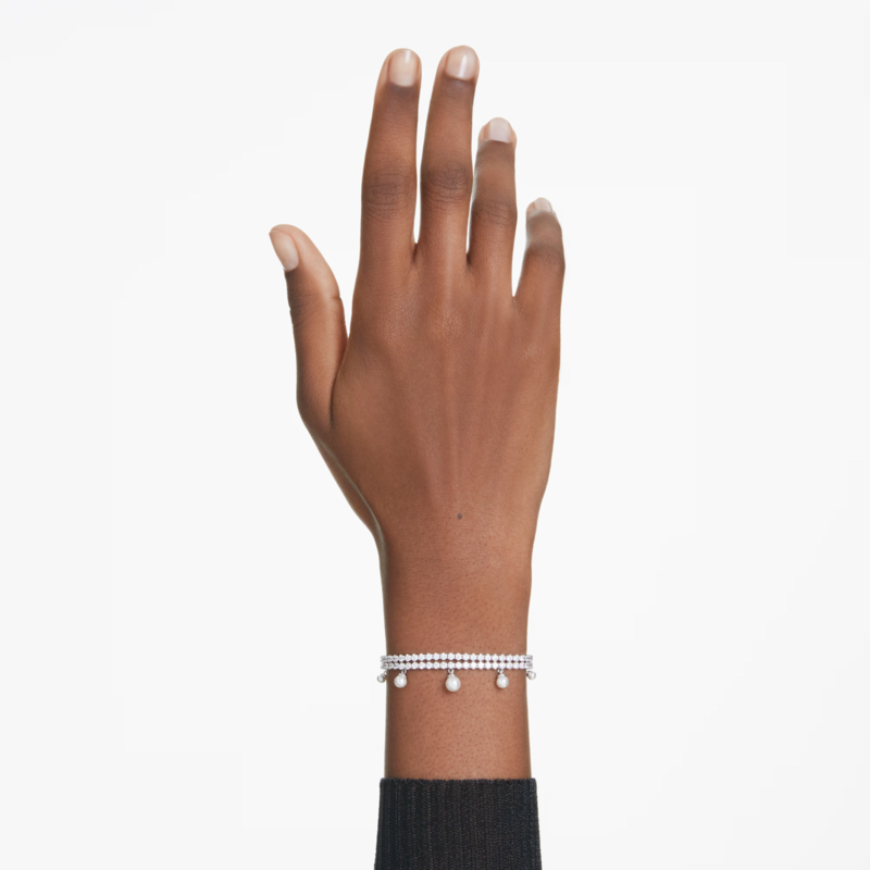 Swarovski Capsule armband Ronde slijpvorm Crystal Pearl Zilverkleurig/Wit 5720870