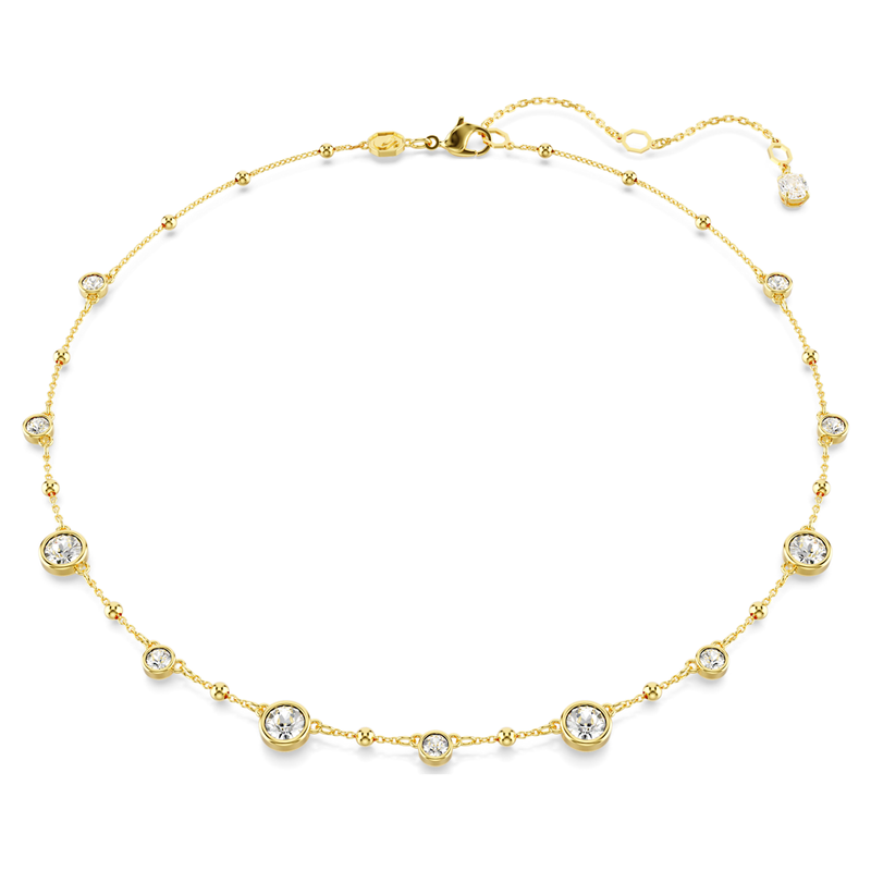 Swarovski Imber ketting Ronde slijpvorm Goudkleurig/Wit 5680090