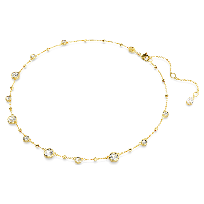 Swarovski Imber ketting Ronde slijpvorm Goudkleurig/Wit 5680090