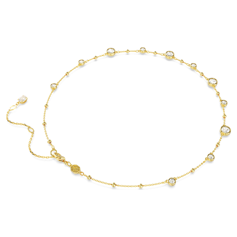 Swarovski Imber ketting Ronde slijpvorm Goudkleurig/Wit 5680090