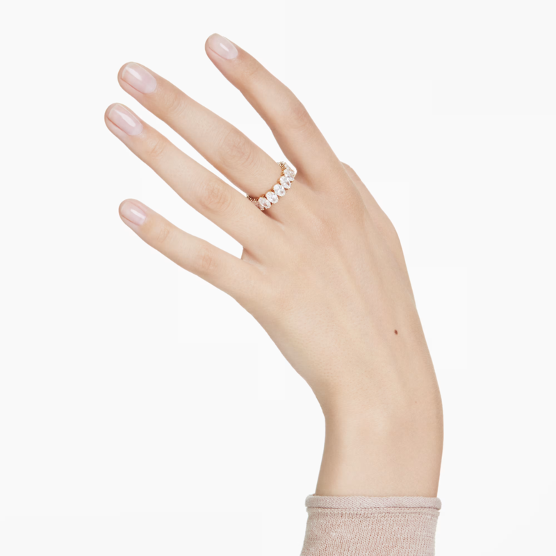Swarovski Matrix ring Ovale slijpvorm Goudkleurig/Wit