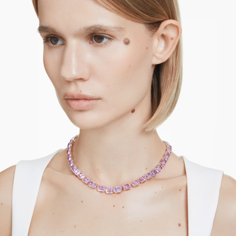 Swarovski Millenia ketting Tennis Octagon slijpvorm Goudkleurig/Paars 5705754