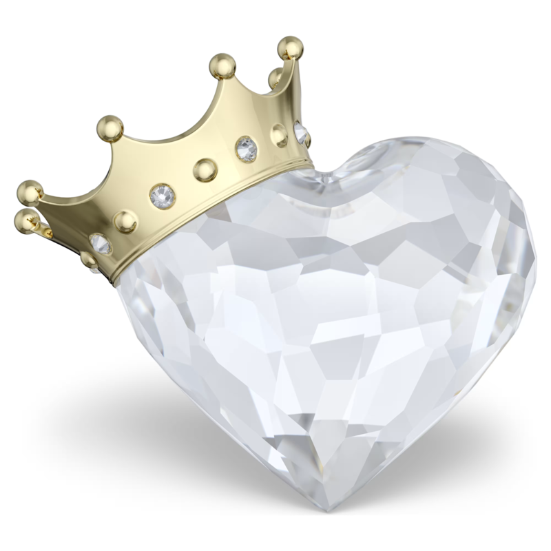Swarovski Symbolica kristallen beeldje Hart met kroon Wit/Goudkleurig 5692958