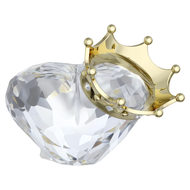 Swarovski Symbolica kristallen beeldje Hart met kroon Wit/Goudkleurig 5692958