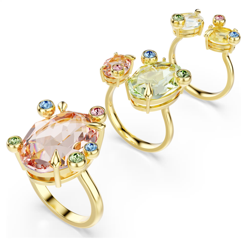 Swarovski Gema ring Set van drie  Goudkleurig/Multi