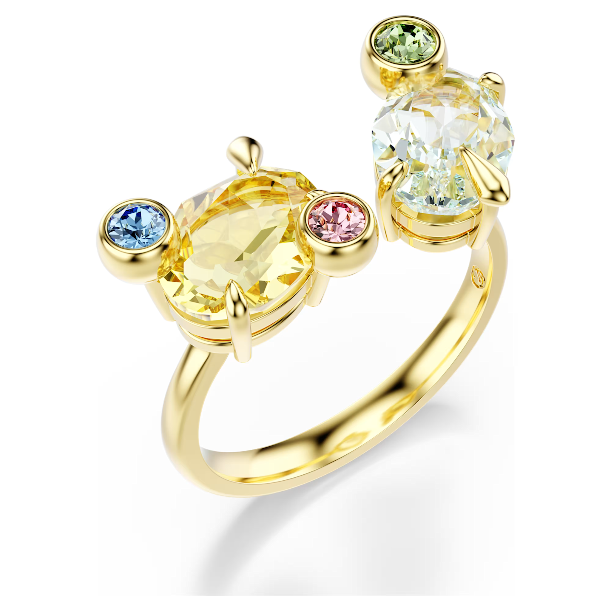 Swarovski Gema ring Set van drie  Goudkleurig/Multi