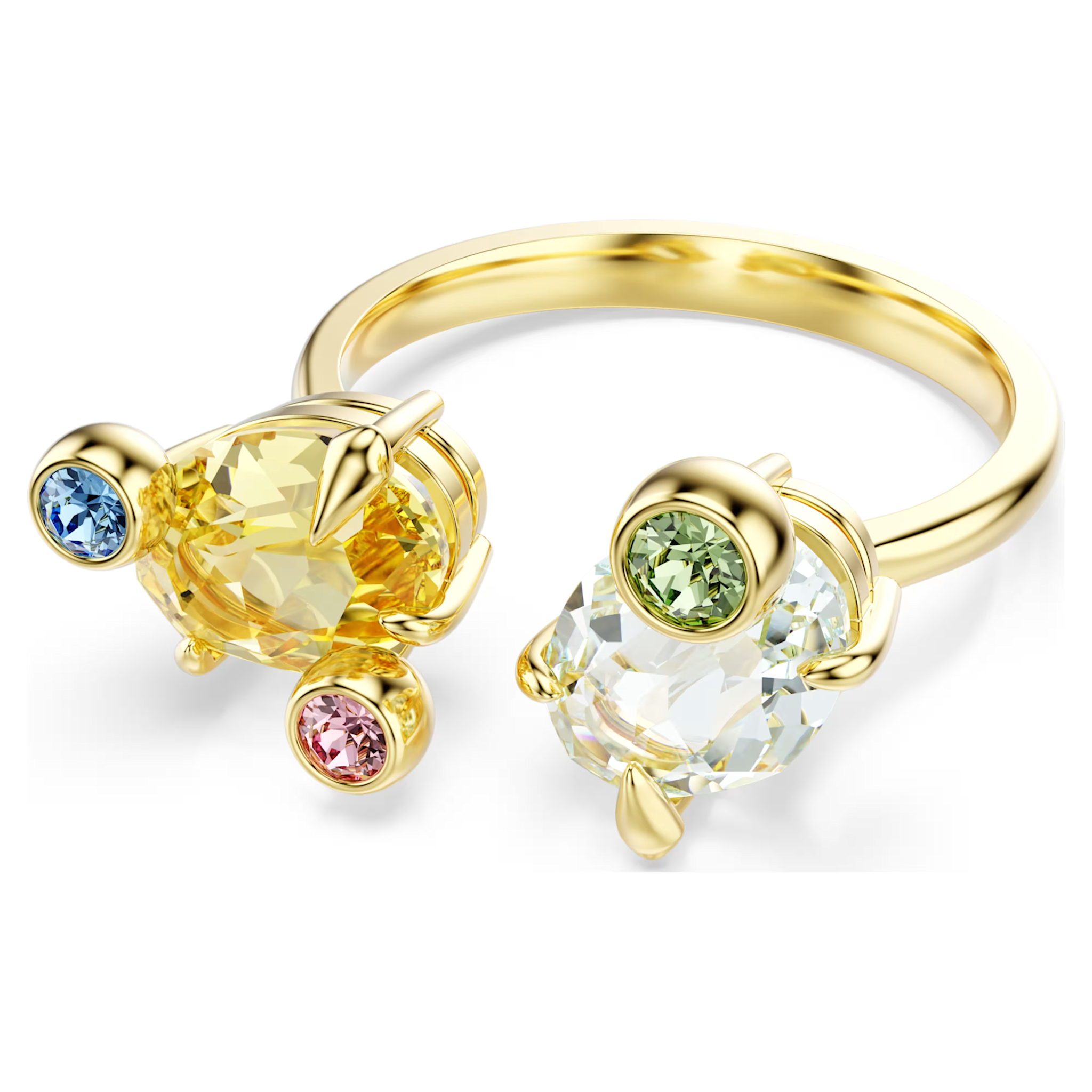 Swarovski Gema ring Set van drie  Goudkleurig/Multi