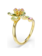 Swarovski Idyllia ring Open bloem Goudkleurig/Groen