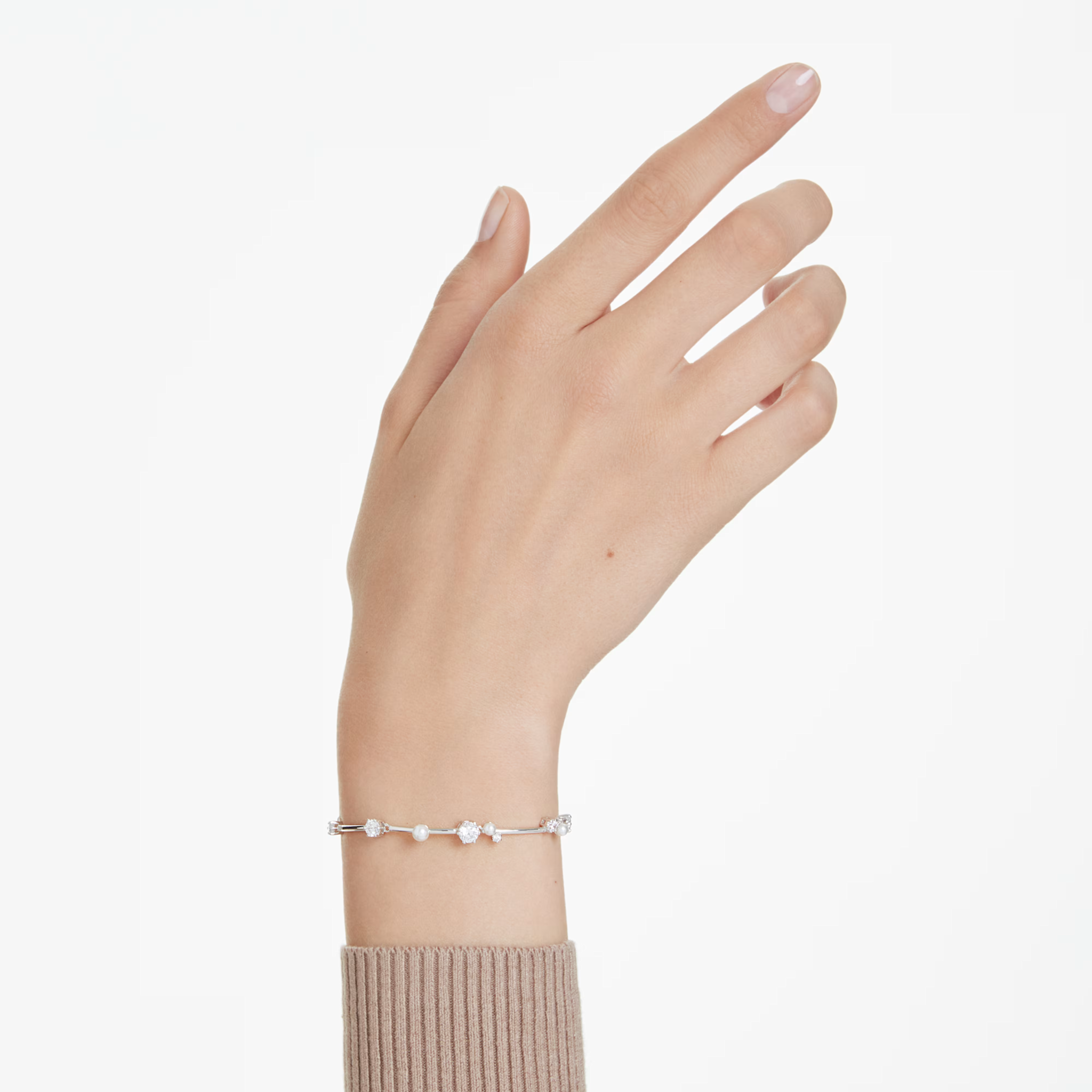 Swarovski Matrix armband Tennis crystal Pearl Zilverkleurig/Wit 5707511