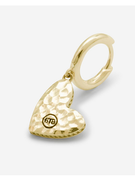 Buddha to Buddha Heart hoop Single Piece verguld  oorbellen