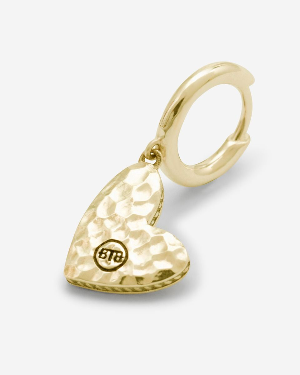 Buddha to Buddha Heart hoop Single Piece verguld oorbel Goudkleurig 916GV one