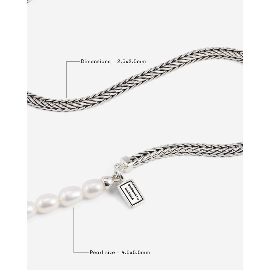 Buddha to Buddha Barbara Mini Parel  ketting Gekweekte zoetwaterparel wit 713 50CM