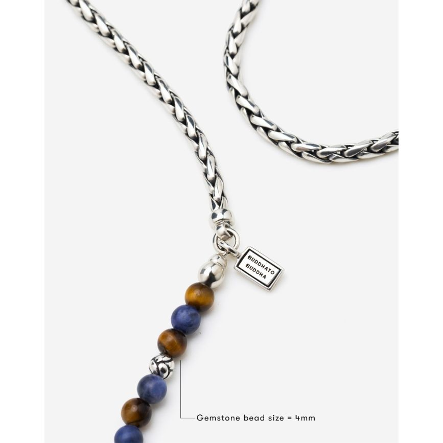 Buddha to Buddha Stacking ketting Tiger Eye, Sodalite 177TIS 45cm