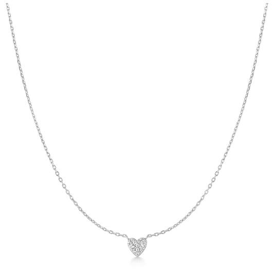 Ania Haie Starlit Drops ketting met hanger - Silver Pave Heart Zilver N074-01H