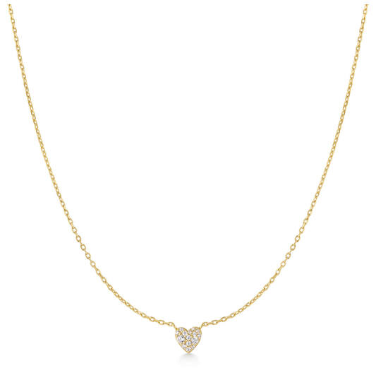 Ania Haie Starlit Drops ketting met hanger - Goldplated Pave heart Verguld N074-01G