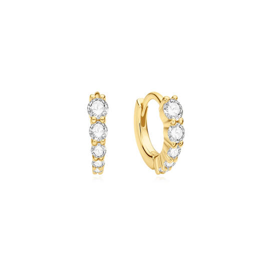 Ania Haie Luna Gaze oorbellen - Goldplated Graduated Bezel CZ Verguld E075-03G