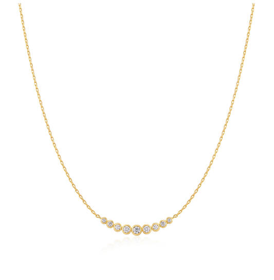 Ania Haie Luna Gaze ketting met hanger - Goldplated Graduated Bezel CZ Verguld N075-08G