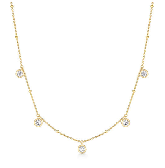 Ania Haie Starlit Drops ketting met hanger - Goldplated Molten Bezel Droplet Station Verguld N074-07G