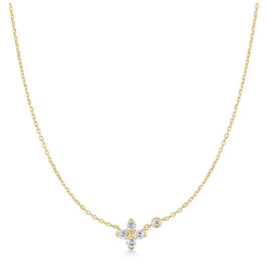 Ania Haie Starlit Drops ketting met hanger - Goldplated Sparkling Lucky Clover Verguld N074-04G