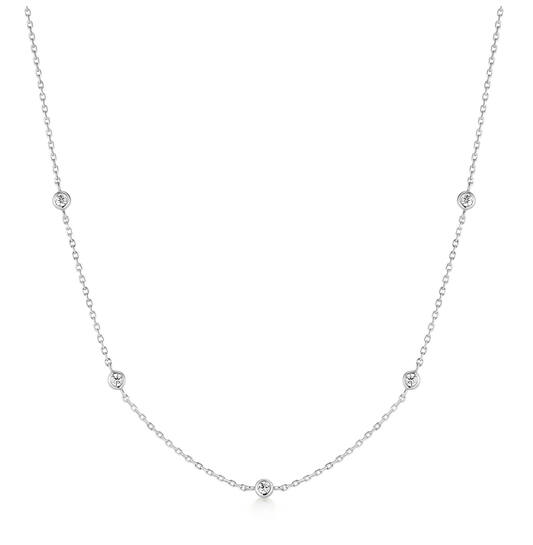 Ania Haie Starlit Drops ketting - Silver Classic Bezel Station Zilver N074-02H