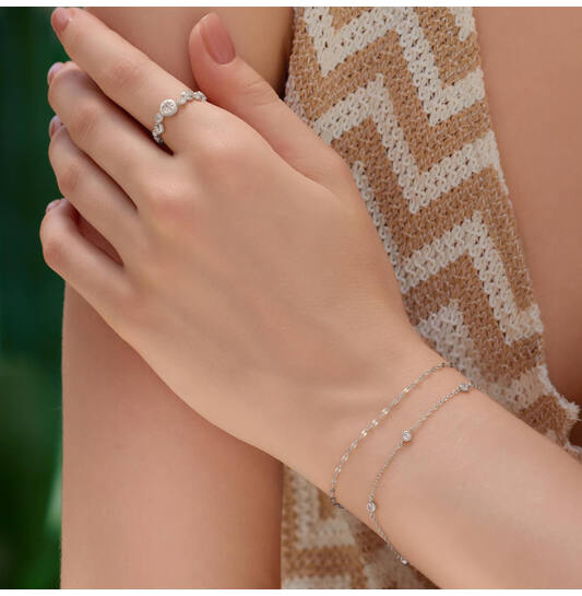 Ania Haie Starlit Drops armband - Silver Classic Bezel Station Zilver B074-02H