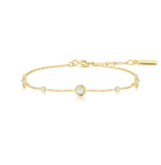 Ania Haie Ripple Joy armband - Goldplated Mint Green Station Verguld B073-06G
