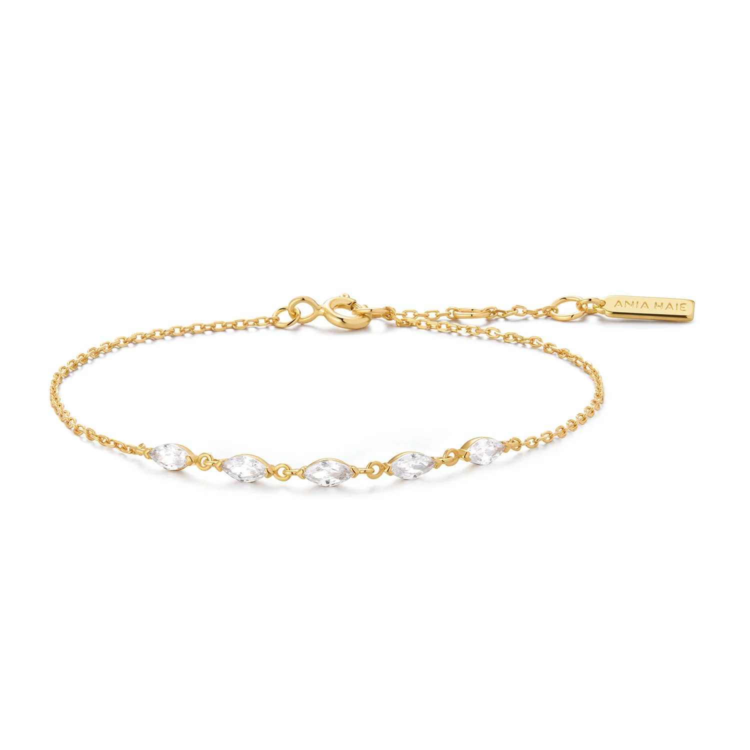 Ania Haie Luna Gaze armband - Goldplated Quintet Marquise Verguld B075-03G