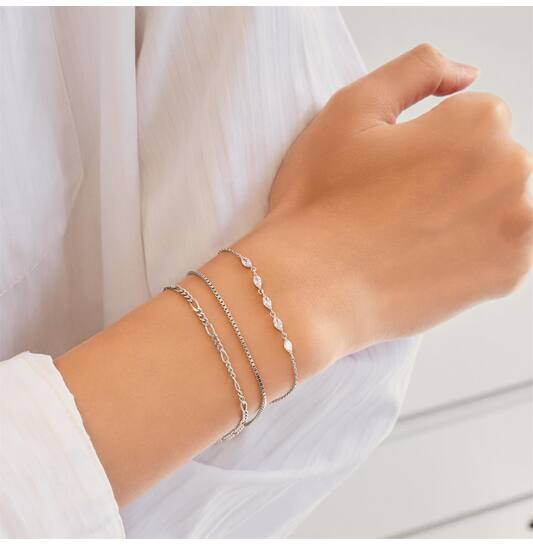 Ania Haie Luna Gaze armband - Silver Quintet Marquise  Zilver B075-03H