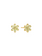 Ania Haie Ripple Joy oorbellen - Goldplated Mint green floral stud Verguld E073-06G