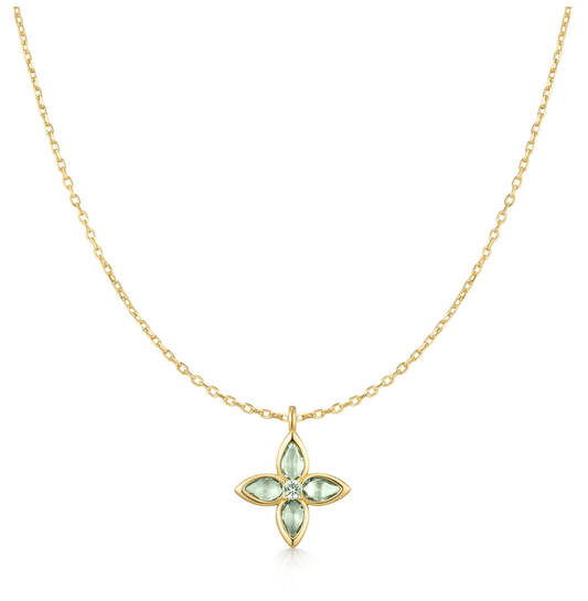 Ania Haie Ripple Joy ketting met hanger - Goldplated Mint green Clover Verguld N073-03G