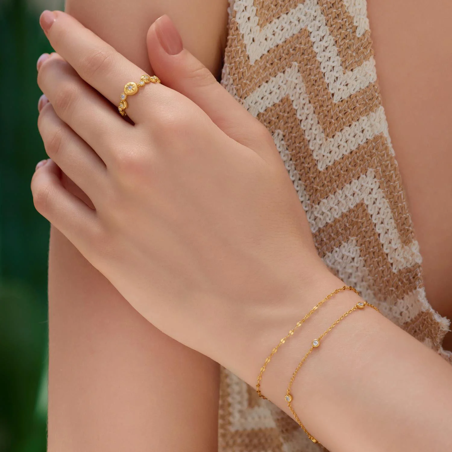 Ania Haie Starlit Drops armband - Goldplated Classic Station Verguld B074-02G