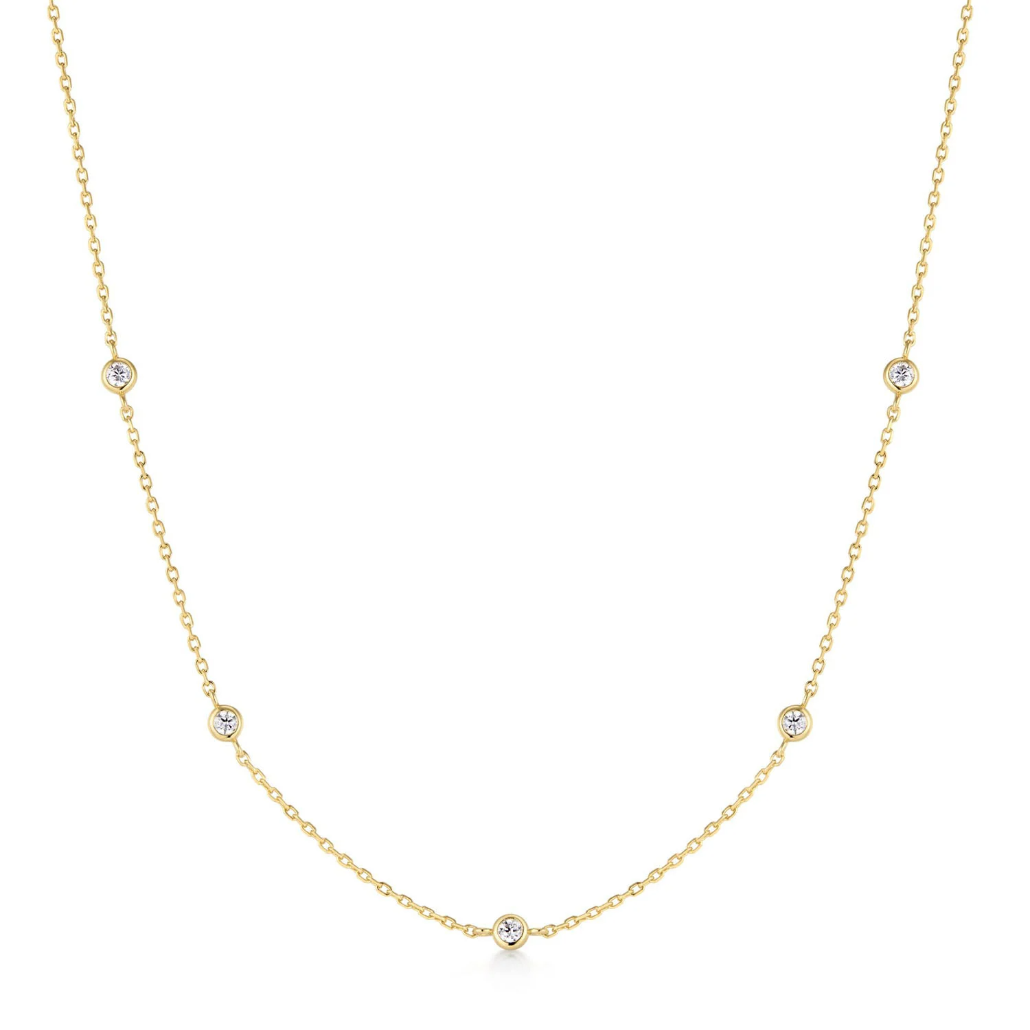 Ania Haie Starlit Drops ketting - Goldplated Classic Station Verguld N074-02G