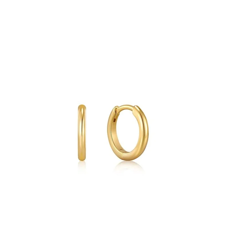 Ania Haie Ear Edit oorbellen - Goldplated Smooth Huggie Hoop Verguld E035-14G
