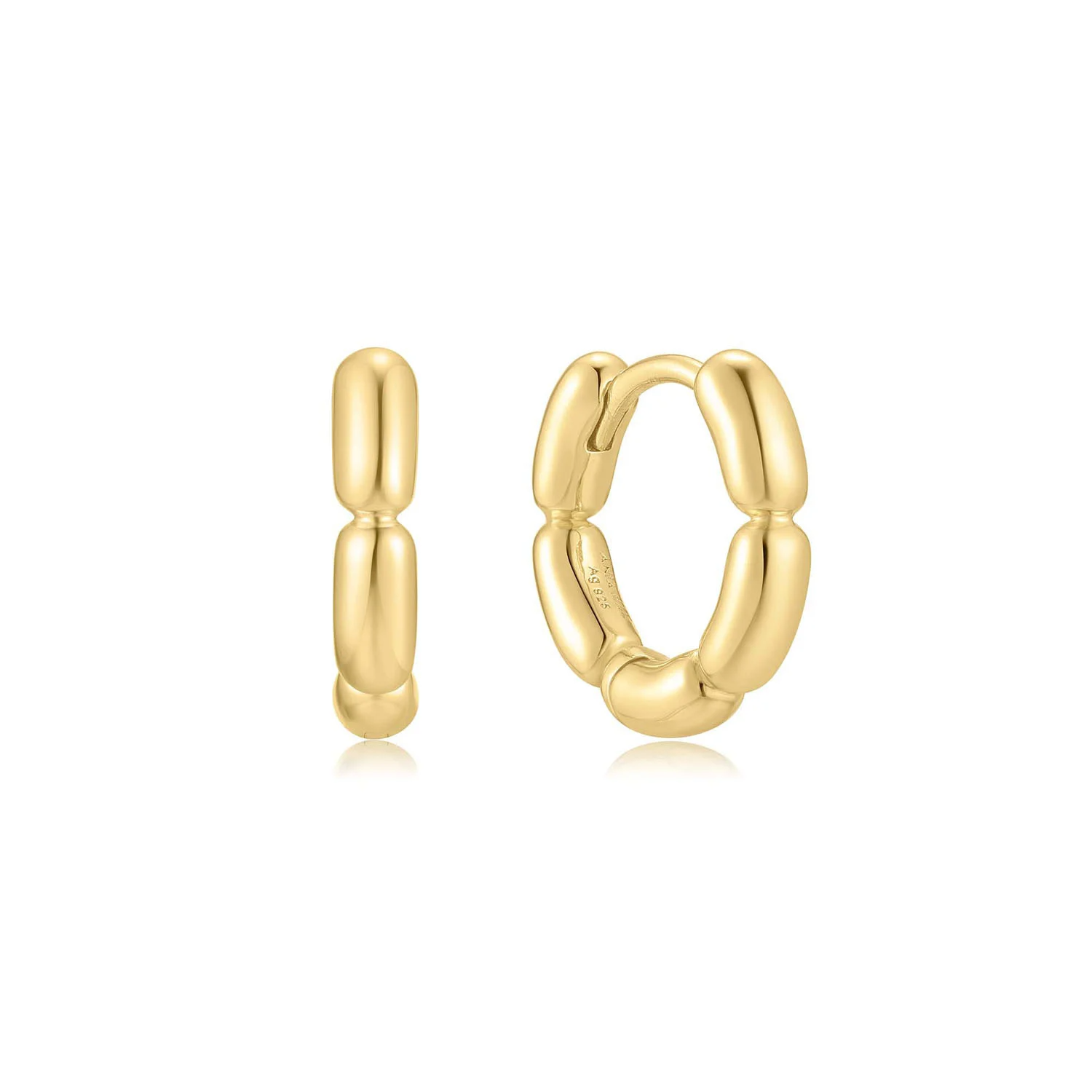 Ania Haie Reimager oorbellen - Goldplated Segmented Puffy Hoop Verguld E069-02G