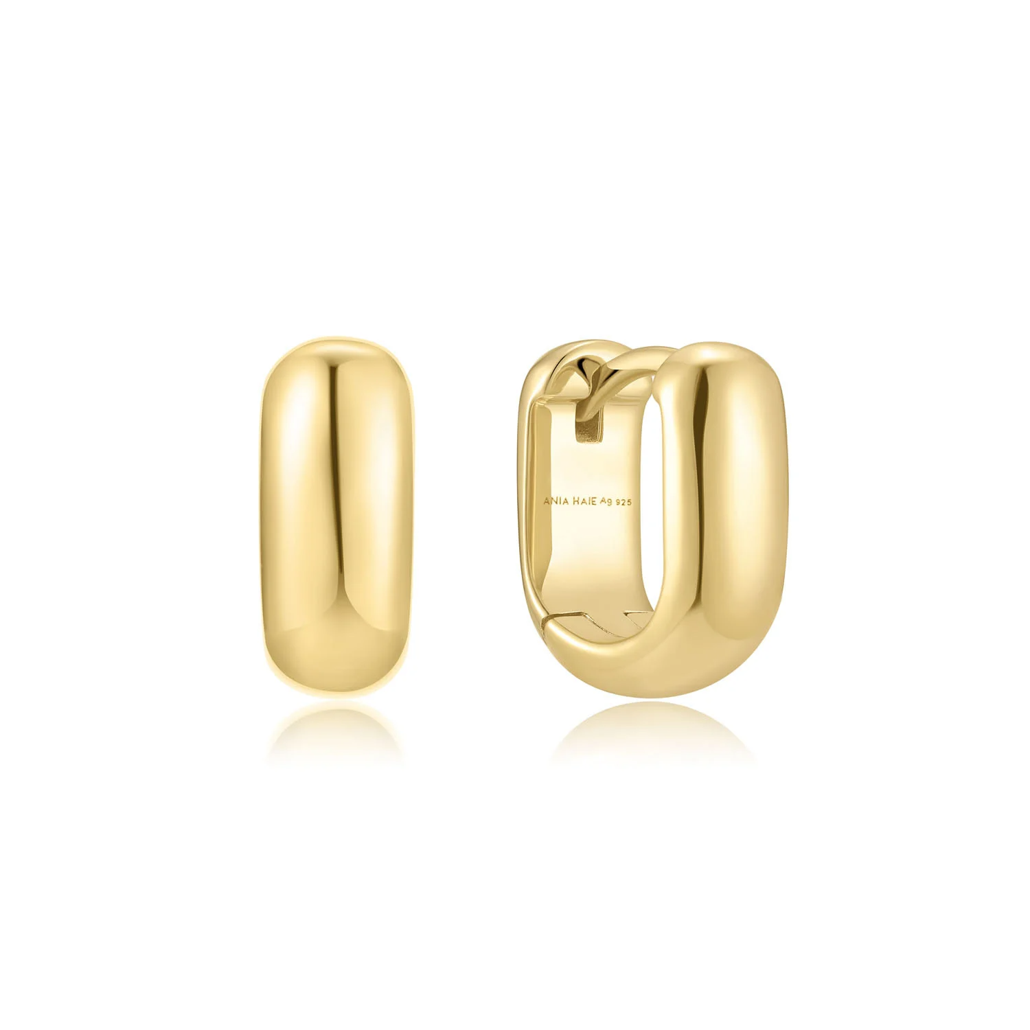 Ania Haie Trailblazer oorbellen - Goldplated Mini U Shape hoop  Verguld E067-08G