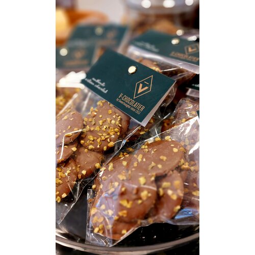 Choco'Plaque melkchocolade & brésilienne van pistache