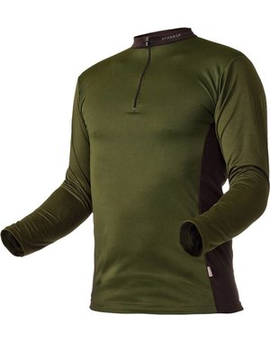 PFANNER® Zipp-Neck Shirt Waldgrün langarm