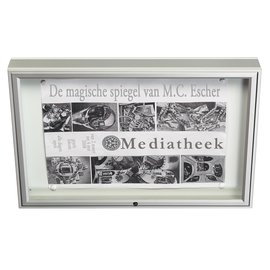 Wandvitrine 1000 met LED (A0)135x100 cm 75 mm dik