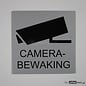 Camerabewaking bord 25 x 25 cm zilver zwart